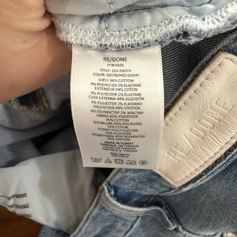 Re/Done 70s Stove Pipe Jeans Destroyed Dawn Casual Minimalist Denim Sz 26 - Picture 8 of 10